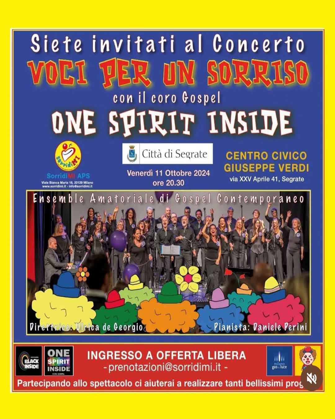 11 ottobre 2024 - Voci per un sorriso - Centro Civico Giuseppe Verdi, Città di Segrate (MI)