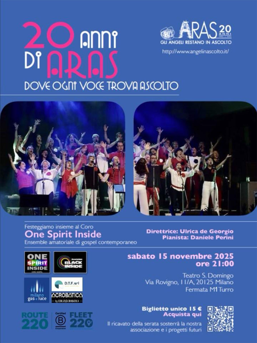 ARAS compie 20 anni ARAS compie 20 anni Festeggiamo tutti e tutte insieme il 15 novembre!